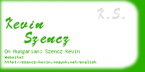 kevin szencz business card